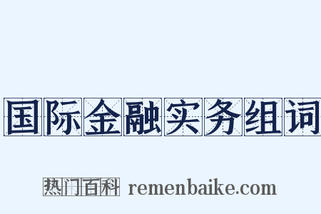 国际金融实务组词是什么意思的图片